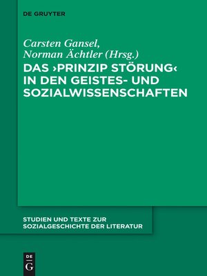 cover image of Das 'Prinzip Störung' in den Geistes- und Sozialwissenschaften